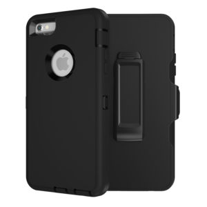 MXX Heavy Duty Defender Case Compatible with iPhone 6S/ iPhone 6 TPU and PC Cover Case with 360 Degree Rotating Belt Clip (Black)
